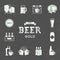 Set of beer icons in retro style. Logo for pub, bar, craft beer brewery.