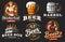 Set beer logo - vector illustration, emblem brewery design