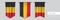 Set of Belgium waving pennants on isolated background vector illustration