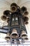 Set of bells inside the belfry of the French Cathedral at Gendarmenmarkt, Berlin, Germany