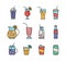 Set of beverage icons