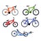 Set of bikes silhouette icons