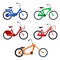 Set of bikes silhouette icons