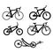 Set of bikes silhouette icons