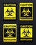 Set of biohazard sign. Caution Biological Hazard. Biological threat alert.