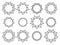 Set of Biological Virus Icons. Coronavirus COVID-19 Outline Symbol Isolated on White Background. Vector Illustration