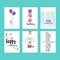 Set of birthday greeting card templates