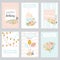 Set of birthday greeting cards design