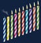 Set of birthday multicolored candles.