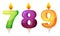 Set of a birthday party, anniversary candles in the form of numbers. Vector illustration in flat cartoon style.