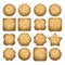 Set of biscuit cookies. vector