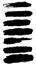 Set black brush paint vector. Painted grunge stripes set.