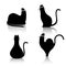 Set black cat silhouette. Collection on a white background. cats icons