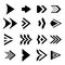 Set of black direction arrows. Direction arrows