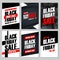 Set of Black Friday Sale banners. Special offer, discount up to 75% off, shop now, ultimate sale.