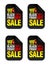 Set of Black Friday Sale stickers. Black Friday sale 10%, 20%, 30%, 40% off with shopping cart