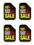 Set of Black Friday Sale stickers. Black Friday sale 15%, 25%, 35%, 45% off with shopping cart