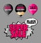Set Black Friday Sale Stickers and Labels Fluorescent Pink