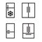 Set of black fridge icon