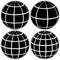 set black globe 3D model of the Earth or of the planet, model of the celestial sphere with coordinate grid, vector field