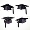 Set of black graduate cap with a tassel