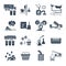 Set of black icons waste, garbage, refuse, sewage, sewerage