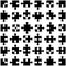 Set of black jigsaw puzzles. Vector illustration