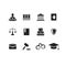 Set of black law and justice icons