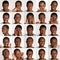 Set of black man`s portraits with different emotions