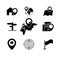 Set black navigation pinpointer icons
