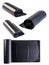 Set of black plastic polyethylene garbage bags roll on light background