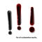 Set black and red 3d rounded plastic glossy realistic business exclamation mark. Design infographics, presentation or chart.