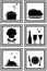 Set black restaurant icons