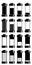 Set of black silhouette various types of various batteries charge. Vector outline element