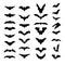 Set of black silhouettes of bats isolated on white background. Collection of flittermouse icons. Tattoo of bat vampire. Scary