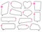 Set of black speech bubbles outline with pink asterisk sign. Space for text