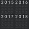 Set of black square european 2015, 2016, 2017, 201