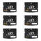 Set of black standard gb and tb digital xd memory cards front on a white background. Collection media card for digital data