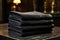 Set of black terry towels