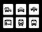 Set of black transport icons
