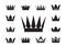 Set of black vector crowns. Vector illustration.