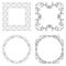 Set of black vector curly frames