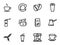 Set of black vector icons, isolated against white background. Illustration on a theme Coffee