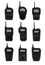 Set of black walkie-talkies with antenna. Vector illustration.