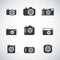 Set of Black and White Camera Icons