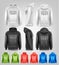 Set of black and white and colorful male hoodies