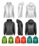 Set of black and white and colorful male hoodies