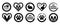 Set of black and white icons. No animal testing.