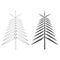 Set of black and white illustrations with Christmas tree made of propellers, windmill blades, wind turbine.