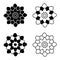 Set of black and white isolated flower icons